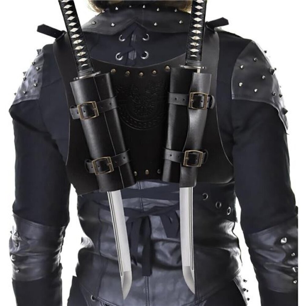 Medieval Sword Back Holster Cosplay Sword Belt Frog Adjustable Sword Back Holder